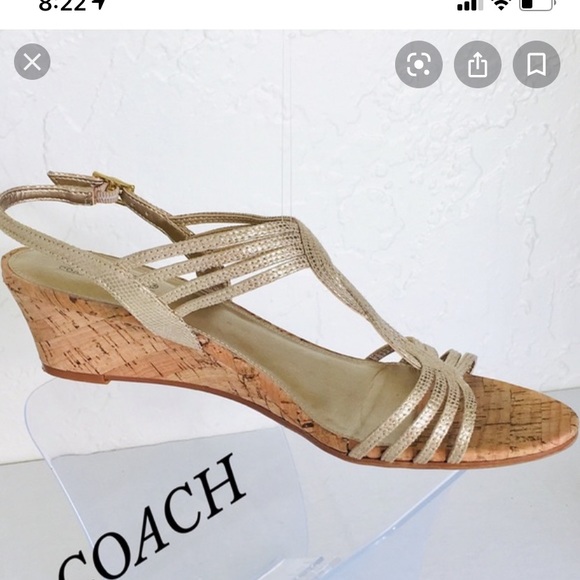coach gold wedge sandals